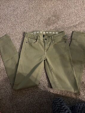 Ernest Sewn Olive Green straight leg jeans